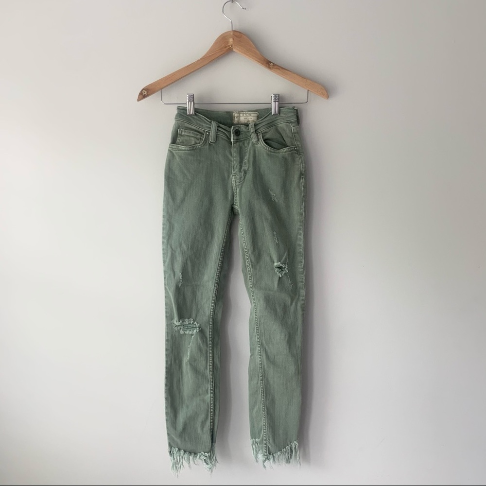 Free People Distressed Cropped Pants